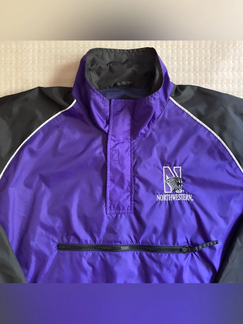 Vintage Northwestern Wildcats 1/4 Pullover Men’s Large Purple Windbreaker Jacket